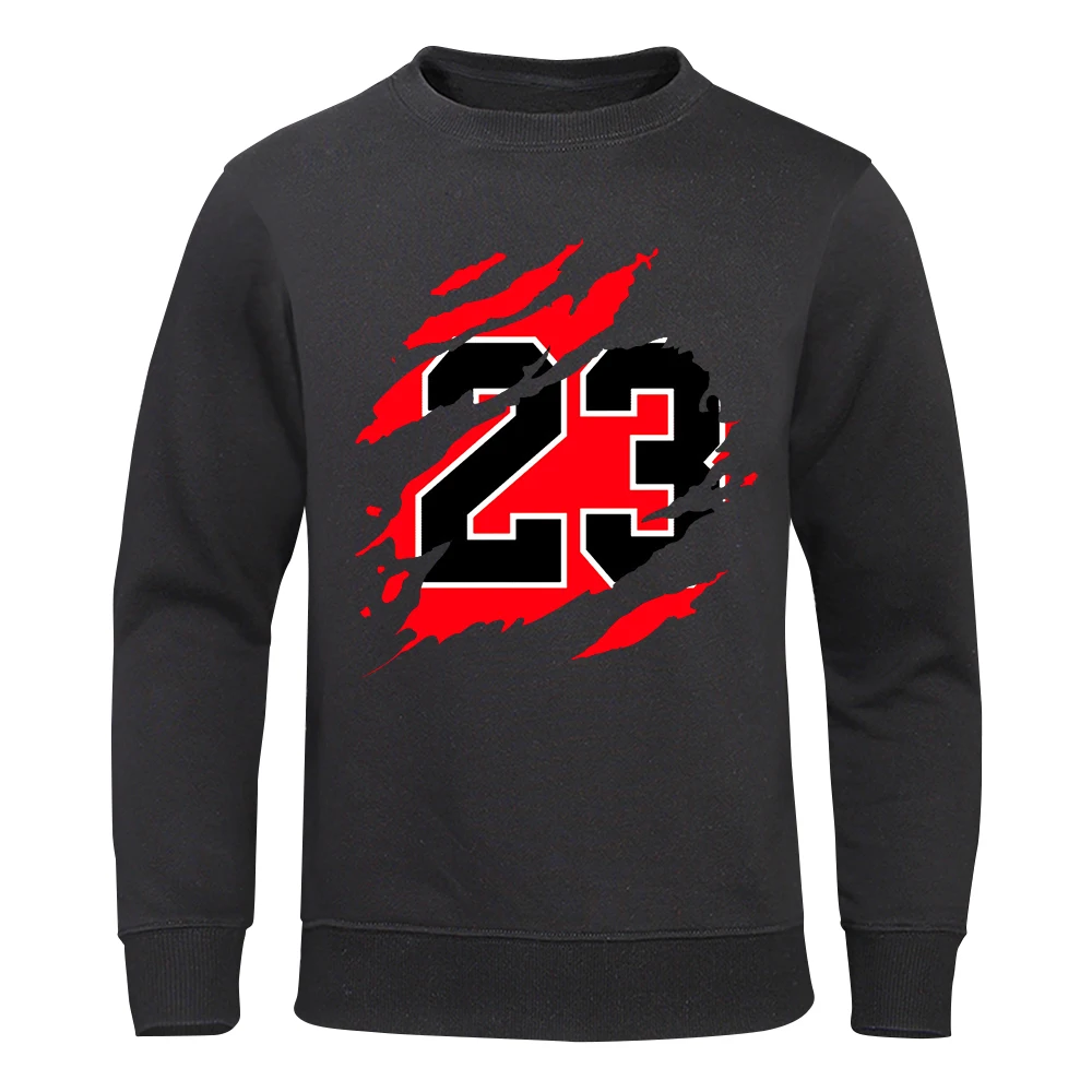 

Autumn And Winter Classic Jersey Pattern 23 Printing Men's Sweatshirts Outdoor Hip Hop Loose Crew Neck Quick Dry Pullover Tops