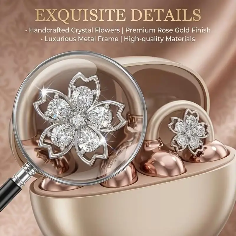 ~1Pairs DIY Headphone Diameter Buckle Zircon Decorative Headphone Decoration Clip Removable Easy To Install Earbud Accessories