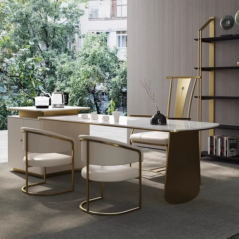 TT   Light luxury rock slab tea table Island Taiwan creative large board Kung Fu tea table Italian minimalist office drinking