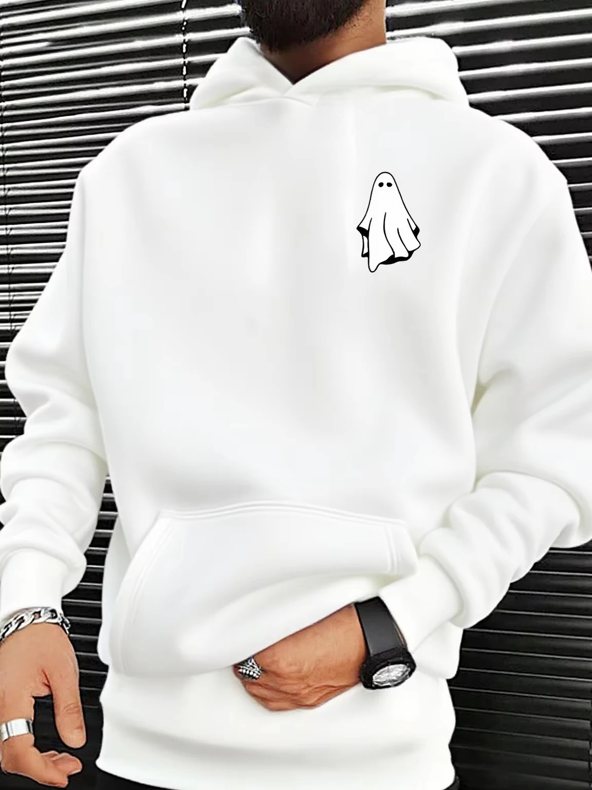 سويت شيرت رجالي بغطاء للرأس من القطن للهالوين، بلوفر دافئ ناعم ودافئ للعطلات، ملابس غير رسمية هدية له، قميص مريح للخريف المخيف