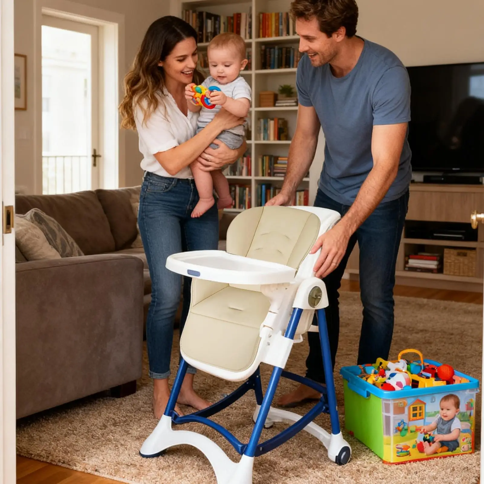 غطاء كرسي مرتفع مقاوم للماء ملحقات تناول الطعام للأطفال من جلد البولي يوريثان وسادة مبطنة لمقعد الطعام للأولاد والبنات والأبناء والبنات #3