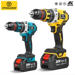 OTOOLSION13mm Brushless Impact Drill 20V Cordless Electric Screwdriver Ice Fishing Electric Tool Drill Wall Drill Ice Drill Wood