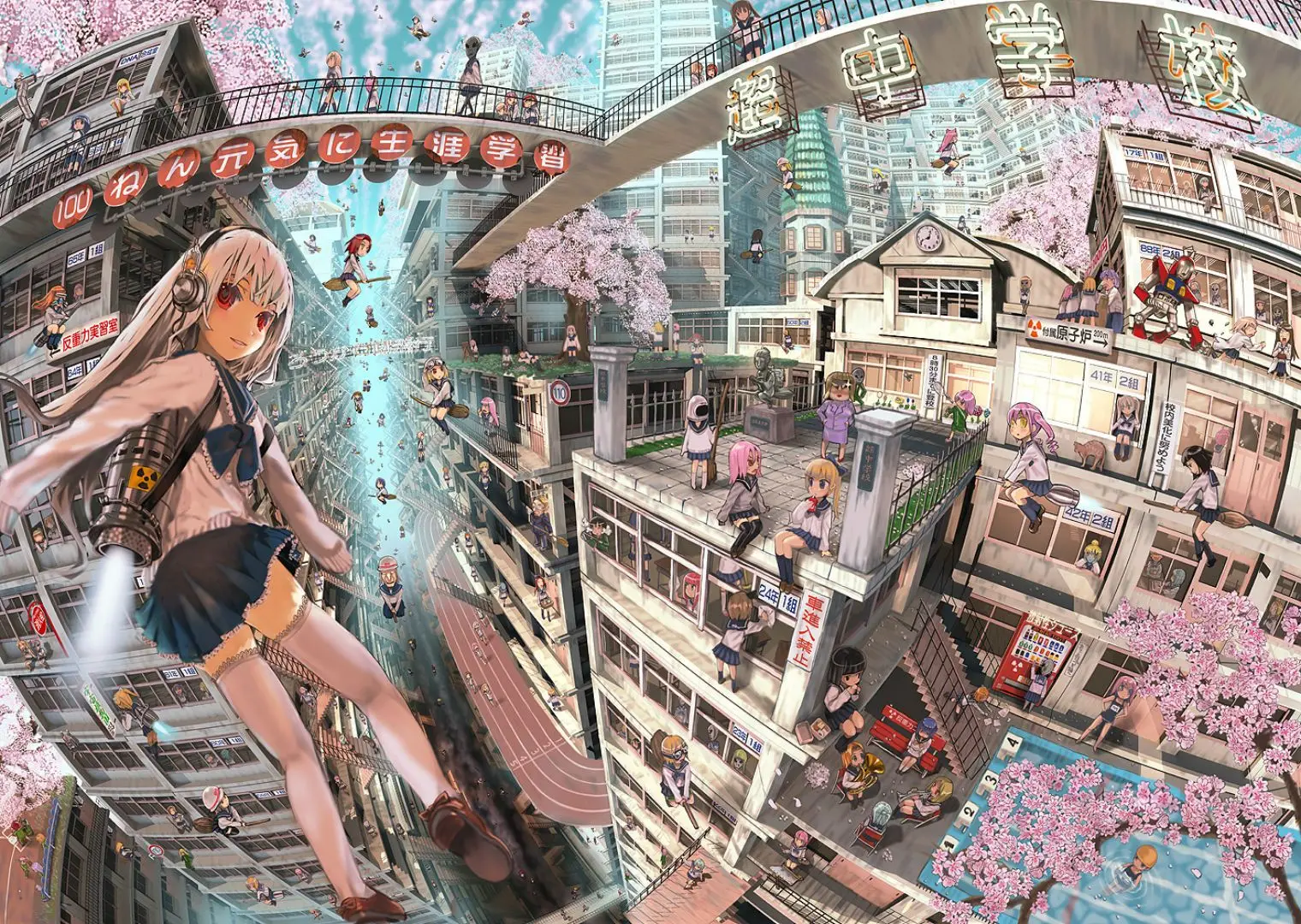 

500/1000/1200/2000 PCS Jigsaw Puzzles Anime School Scenery Family Activity Games for Gameroom Bedroom Home Decor Gift