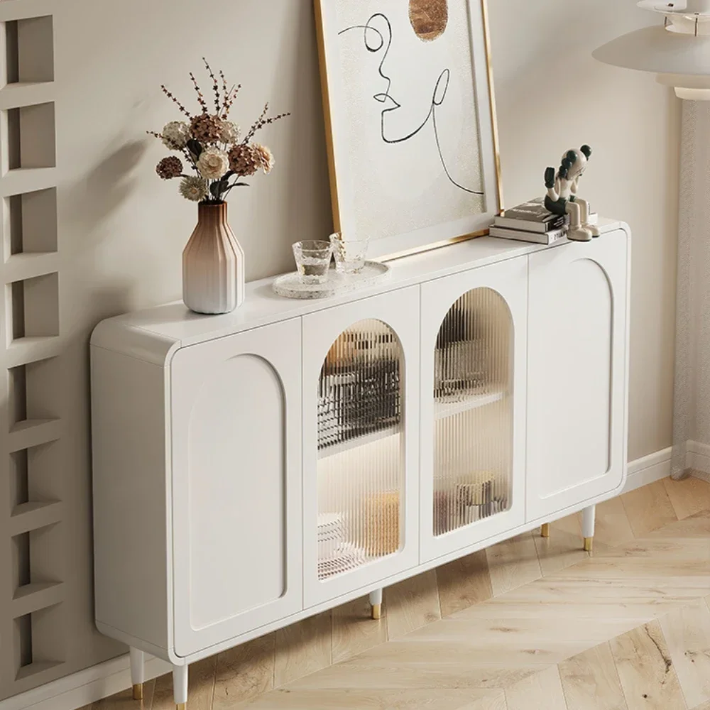 Living Room Storage Cabinet Household Small Wine Cabinet Cream Style Kitchen Cabinet