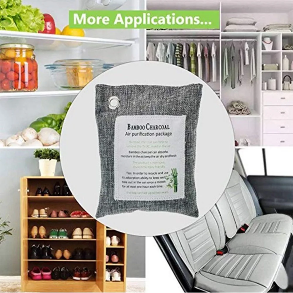 2 Packs Bamboo Charcoal Bag For Household Odor Removal Wardrobe Dehumidification And Moisture-proof Activated Carbon Automotive