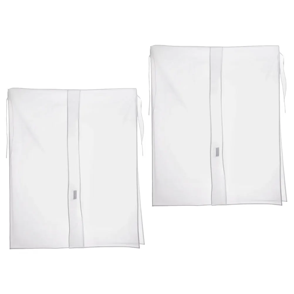 

2Pcs Garment Rack Protector Dust Proof Coat Cover Transparent PEVA Clothes Bag Set Home Wardrobe Floor Suit Cover Bags