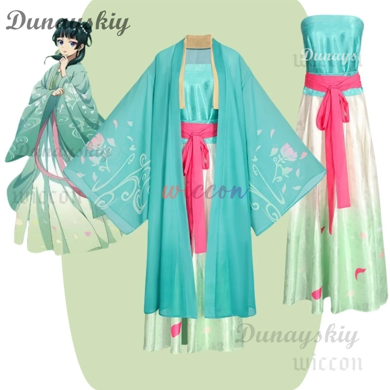 

Maomao Cosplay Costume Wig The Apothecary Diaries Ancient Hanfu Green Uniform Headwear Earrings Women Girls Convention Outfits