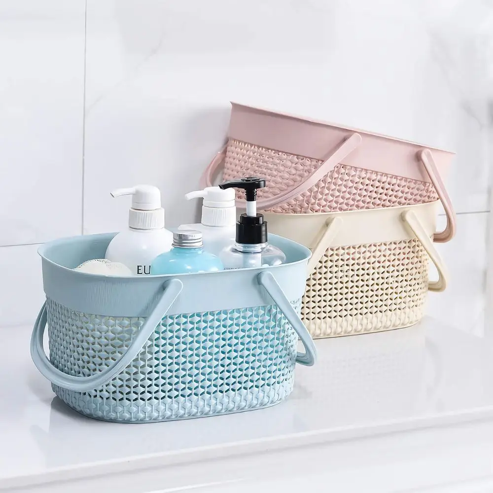 Portable Shower Caddy Basket, Plastic Organizer Storage Tote with Handles Toiletry Bag Bin Box Bathroom, College Dorm Room Essen