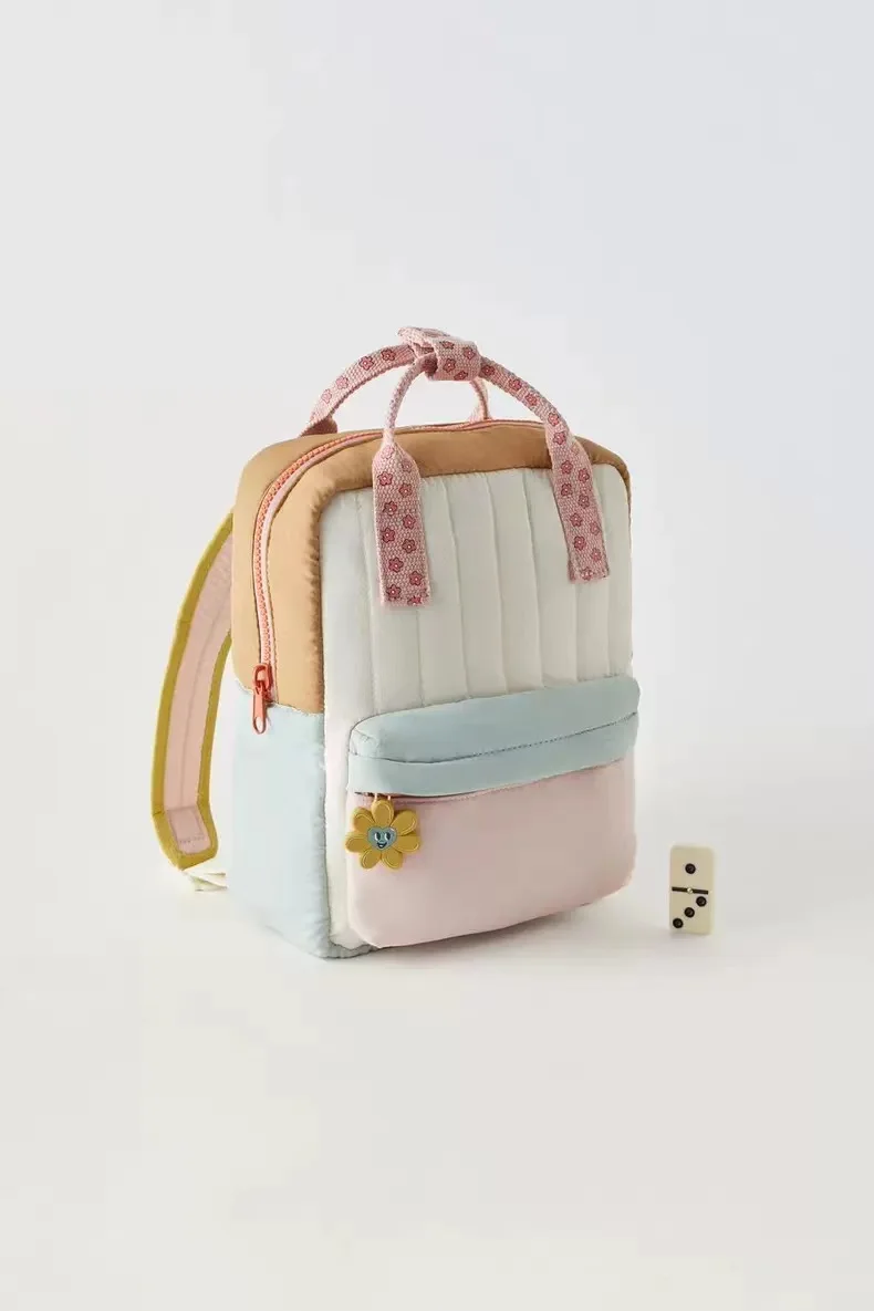 Leichter Kinderrucksack mit Niedlichem Sonnenblumen-Anhänger Buntes Design Schultasche für Mädchen Jungen Tragbare Kinder-Einkaufstasche – Detail 1