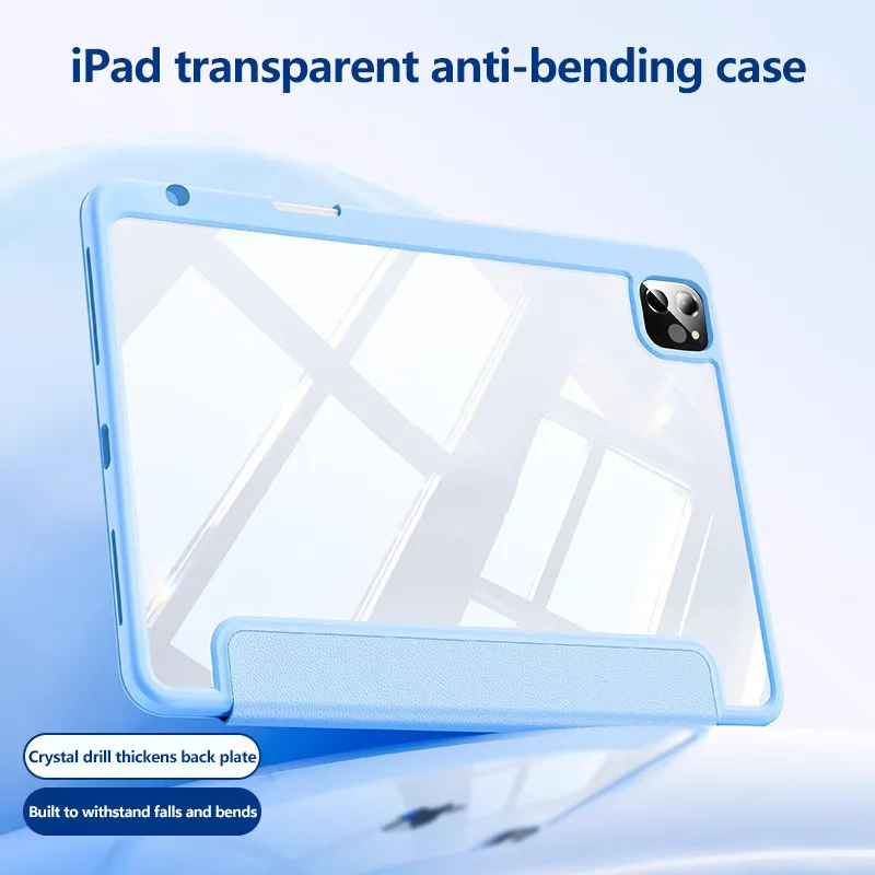 Capa Anti-Bending Transparente para iPad, Pro 13, 7th, Pro 11, 5th, Air, 11, 6, 13, 5, 4, 3, Pro 2, 1, 10th, 10,9, 10,2, 9o, 9,7, mini 6, Pro12.9