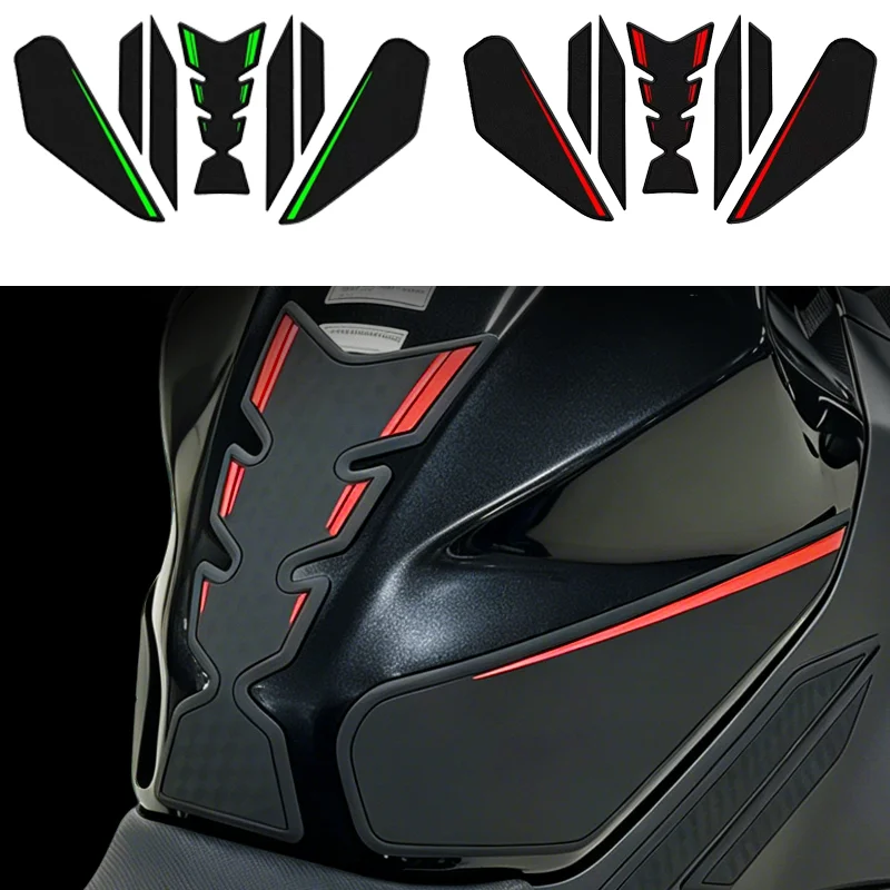 カワサキninja400用7枚入りバイクタンクパッド滑り止めステッカー、バイク燃料タンク装飾保護ステッカー