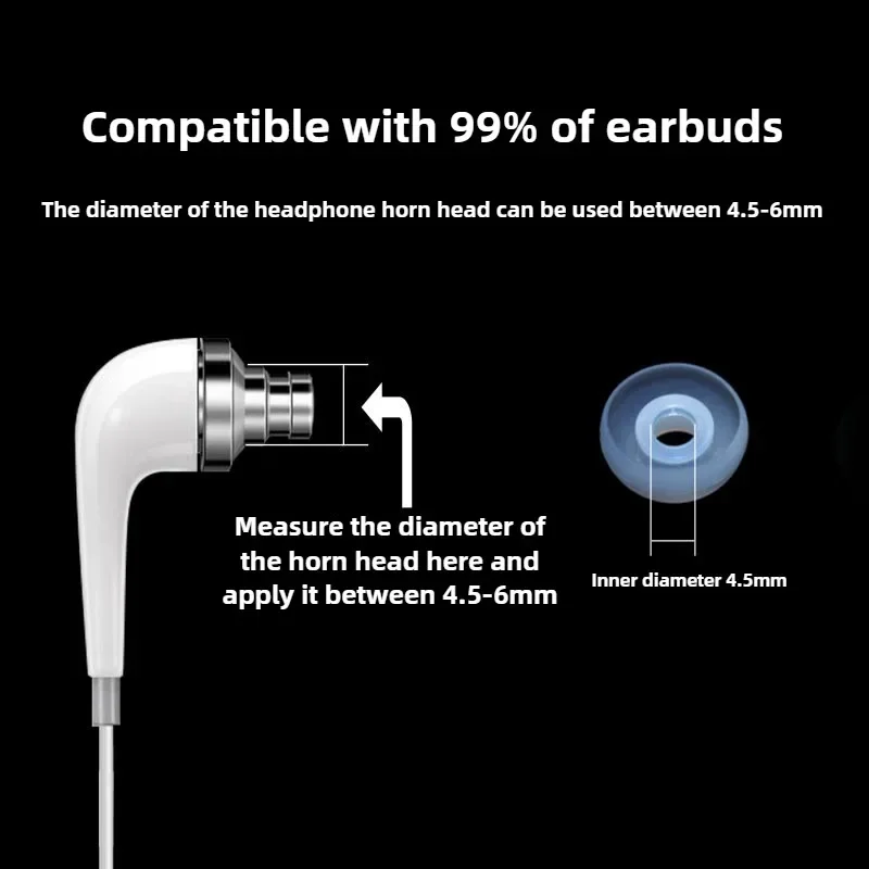 For Samsung In-Ear Headphone， Universal Silicone Cover， Replacement Wear Resistant Earbud Sleeve Tip