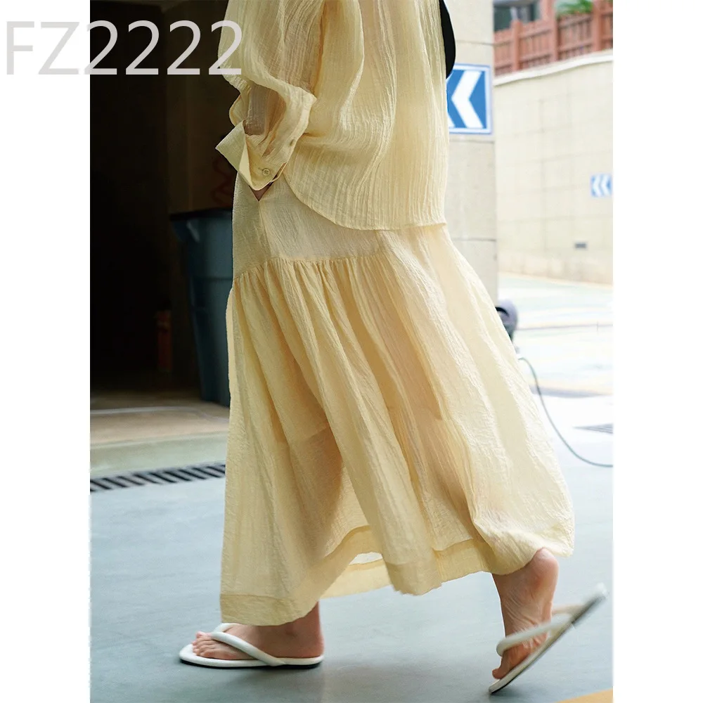 Summer new romantic fashion elastic high waist skirt a word long skirt women