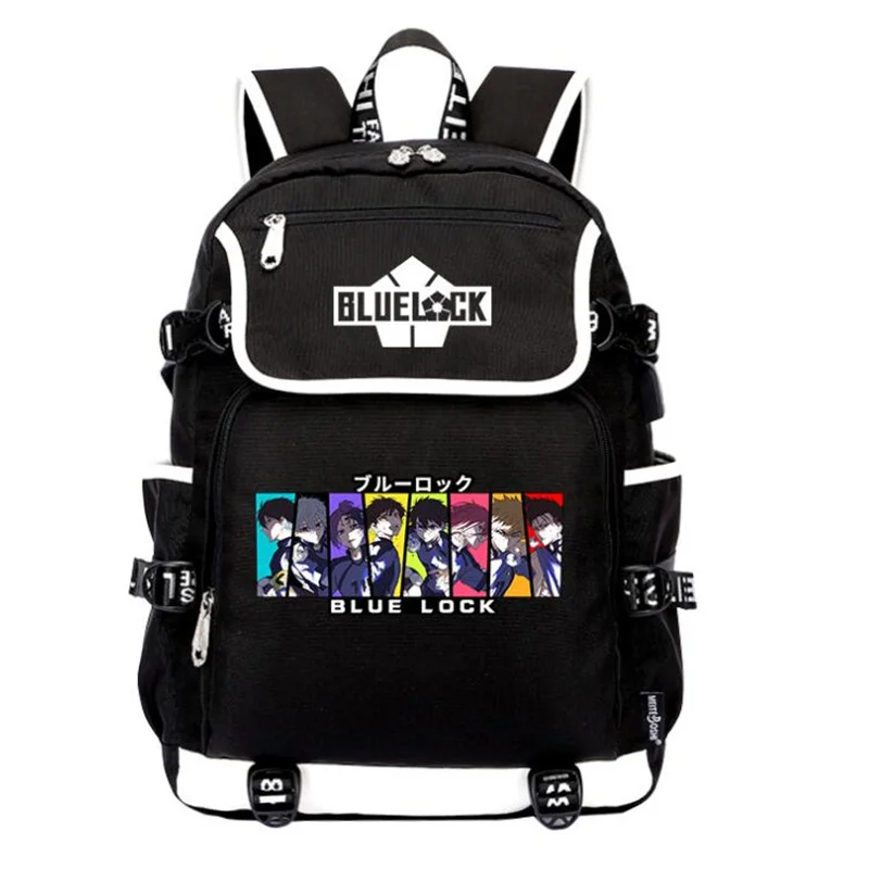 Anime Blue Lock Cartoon Backpack Teenarges Schoolbag Men Women Fashion USB Charge Port Laptop Shoulder Outdoor Mochila