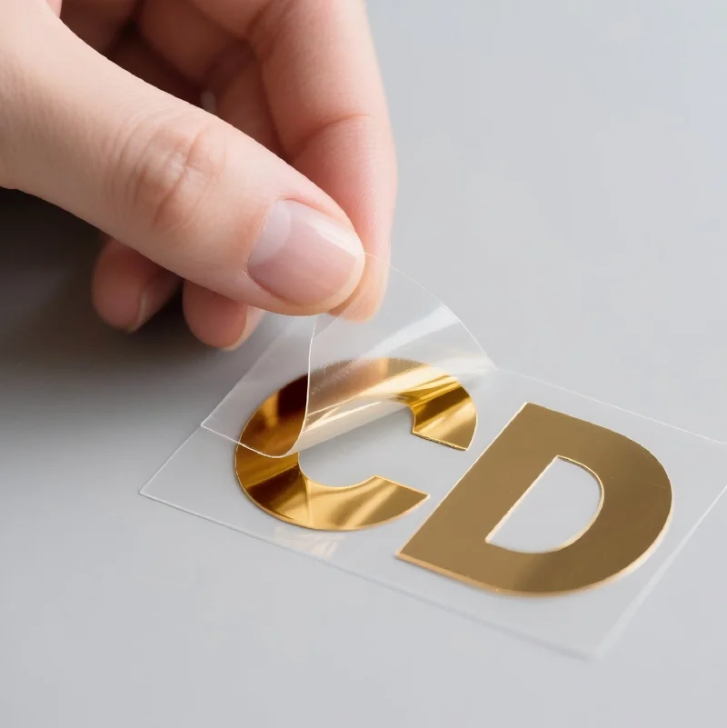 100PCS 3D Customized Transfer Gold Metallic Sticker Personalized Logo Self-adhesive Decal Crystal Label UV DTF print Silver Foil