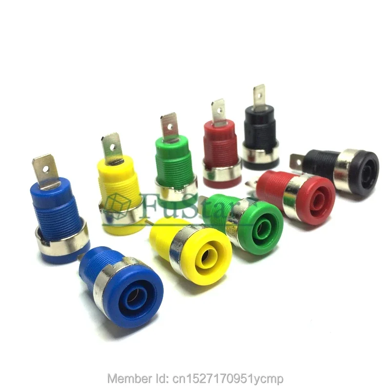 10Pcs Insulated Safety 4mm Banana Female Jack Panel Mount Socket Binding Post Connector Red Black Bluse Green Soldering Lug