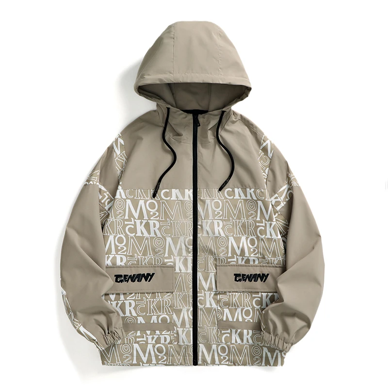 

New Windbreaker Men Breathable Spring Autumn Outwear Jacket Loose Sports Outdoor Windproof Casual Fashion Male Solid Hooded Coat