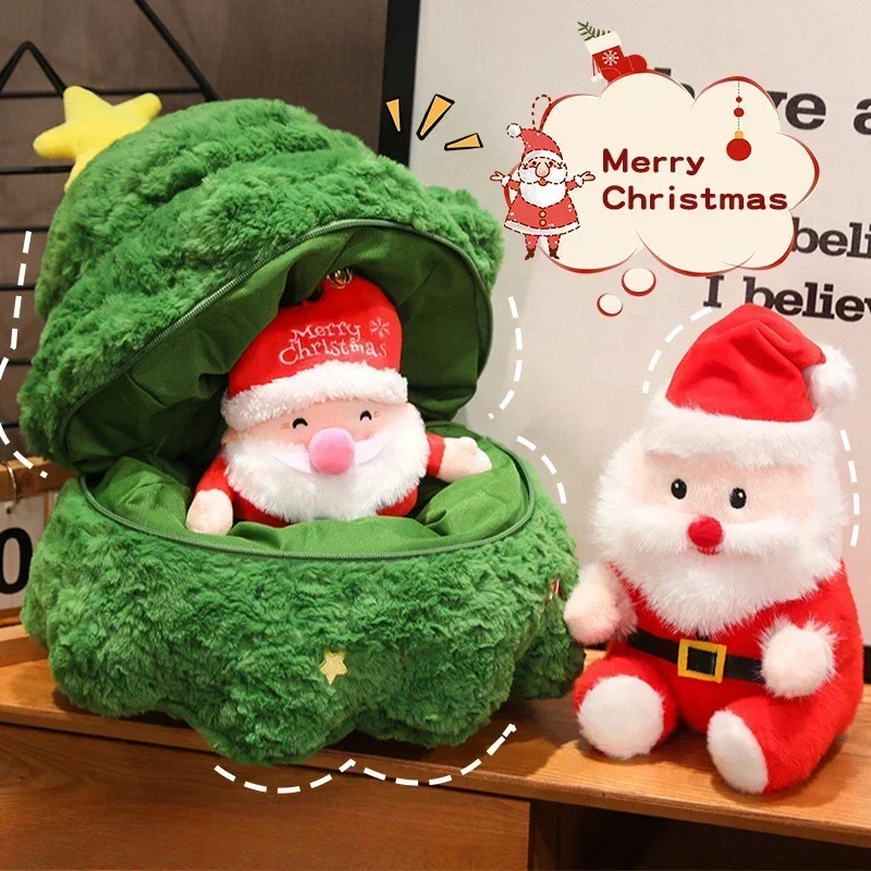 Albero di Natale Babbo Natale alce decorazione cuscino di tiro bambola di peluche ragazza regalo ornamento Natale i bambini amano i animali di peluche