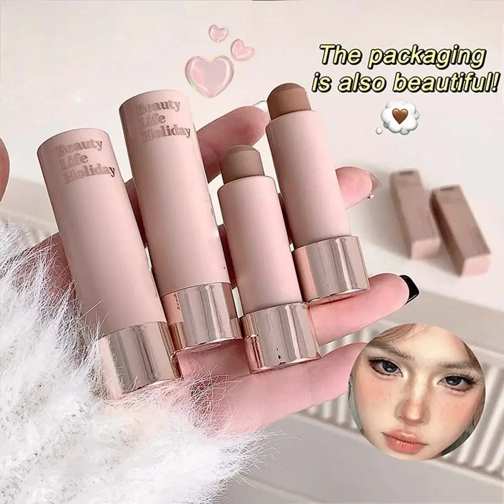 Matte คอนซีลเลอร์ Contour Stick Moisturizing Smooth Lasting 3D Face Nose Highlight แต่งหน้า Contour กันน้ํา Shadow Brighten B5V2