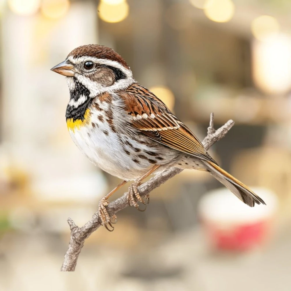 1PC White-Throated Sparrow Bird Fensteraufkleber Selbstklebende Wand-Vinyl-Aufkleber für DIY Wohnzimmer Schlafzimmer Garten Urlaubsdekoration