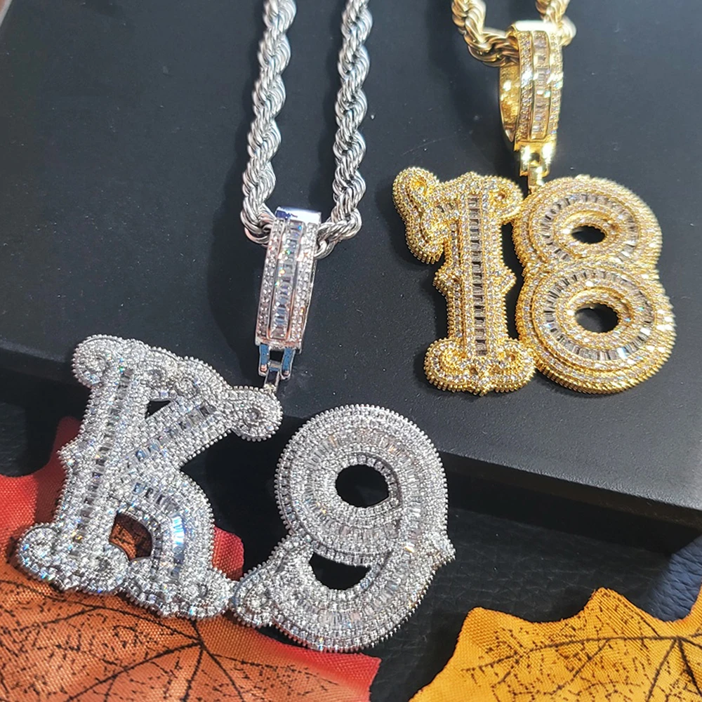 

Нишевое ожерелье с шипами и буквами, полностью инкрустированное кубическим цирконием, роскошный аксессуар, ювелирный кулон в стиле хип-хоп