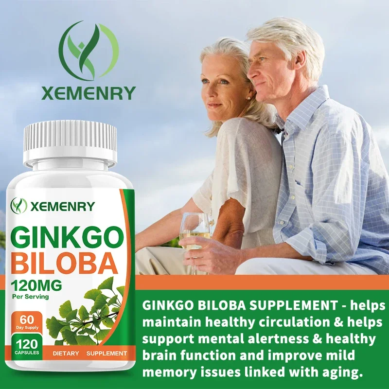 Ginkgo Biloba Capsules - Brain Health, Improving Concentration & Memory, Energy Boost