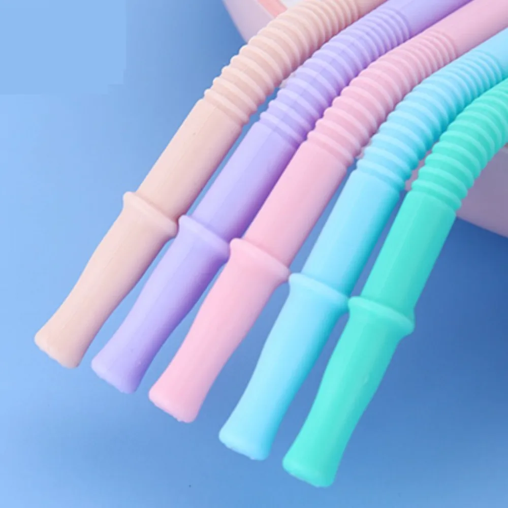 1pcs Reusable Silicone Drinking Straws Creative Milk Straws Sturdy Bent Straight Boba Straw Cleaning Brush Bar Party Accessories