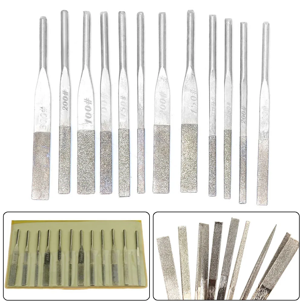 12 Pcs Emery Needle Files Metal File Set Versatile Tools Needles Files Set For Glass Metal Rocks Versatile Applications