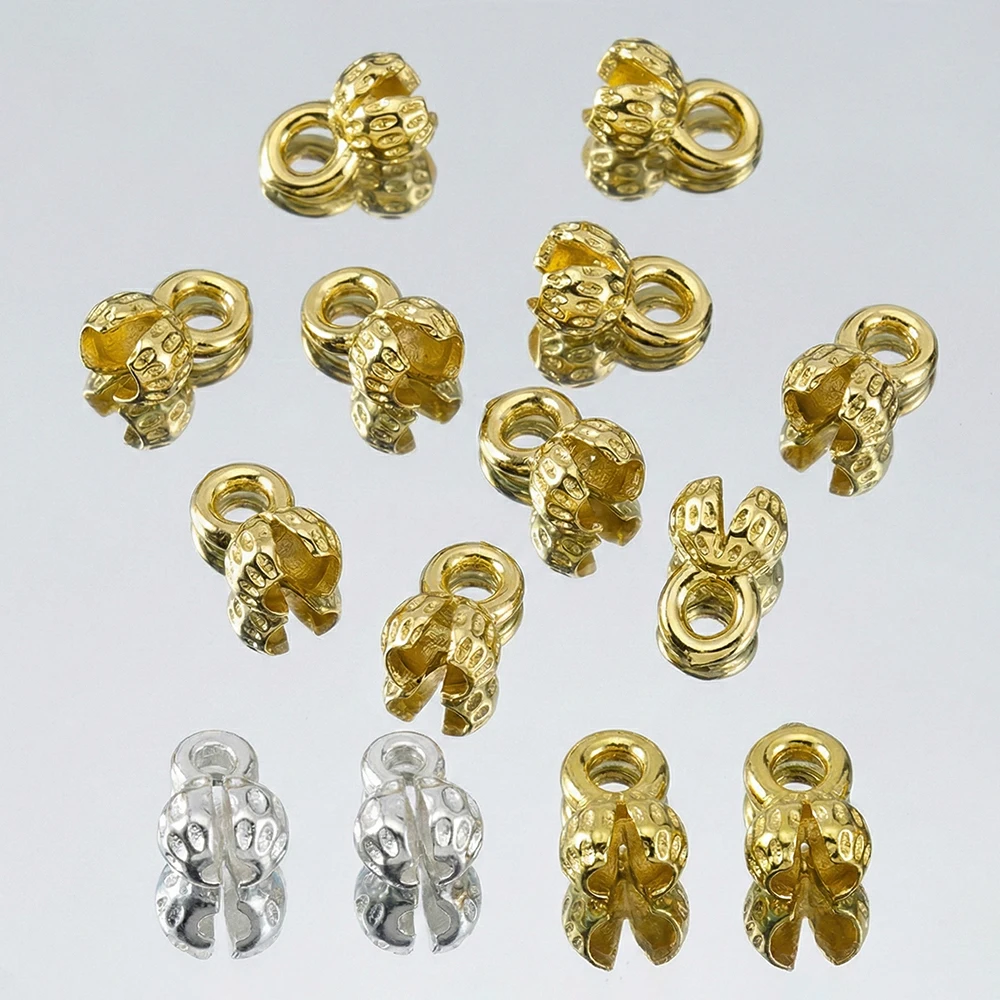

10/20 шт. Заглушки-коннекторы для бусин, позолоченные 18-каратным золотом, в форме ракушки, для цепочек, фурнитура для изготовления украшений своими руками