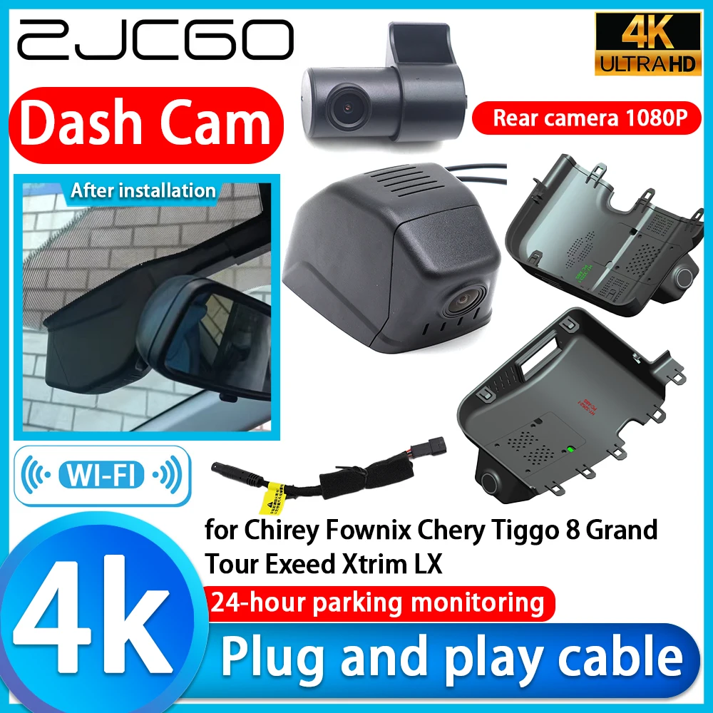 

for Chirey Fownix Chery Tiggo 8 Grand Tour Exeed Xtrim LX Wifi 4K DVR Dash Cam Camera Sony Lens IMX335 Video Recorder G-Sensor