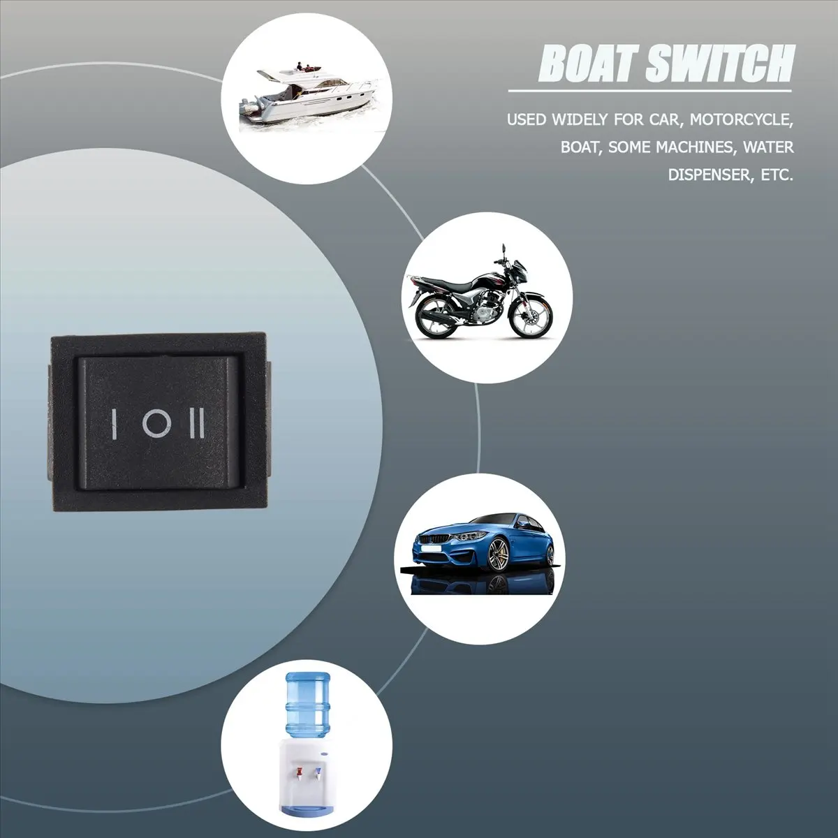 AT601 Premium-6-Terminals 3 Position ON/OFF/ON DPDT Boat Rocker Switch 16A 250VAC 20A 125VAC