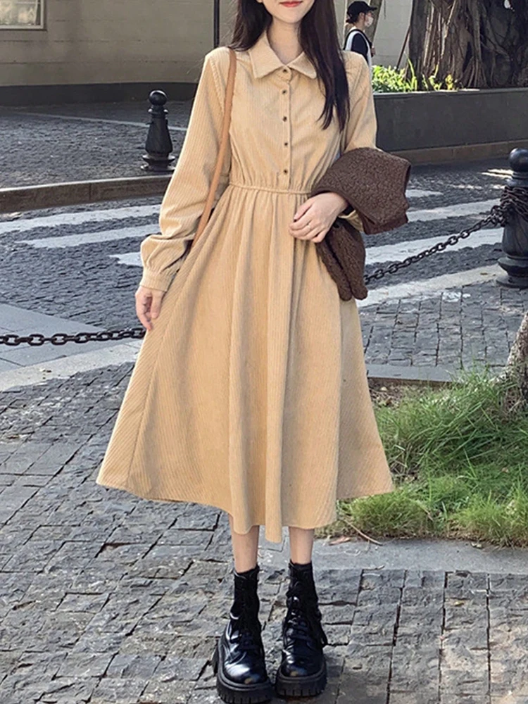 Bonitos vestidos para niña, vestido camisero de estilo pijo, vestidos largos lisos con mangas, vestidos elegantes para mujer, ropa para mujer