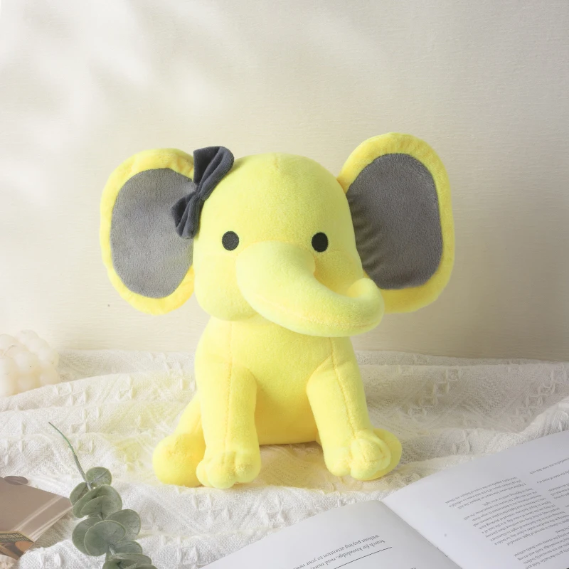 25cm/9.84in Zachte Pluche Olifant Knuffeldier - Schattig Pluizig Kleurrijk Pluche Speelgoed (Meerdere Kleuren: Roze/Blauw/Paars/Regenboog) - Id