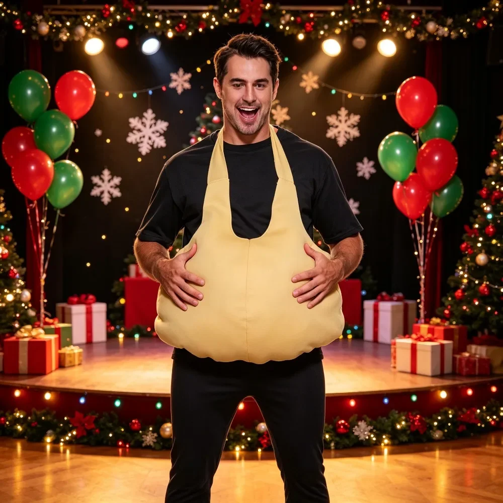 Realistic Fake Belly and Butt Pads for Christmas Halloween Adult Costume Party Soft Comfortable Not Easy to Shift