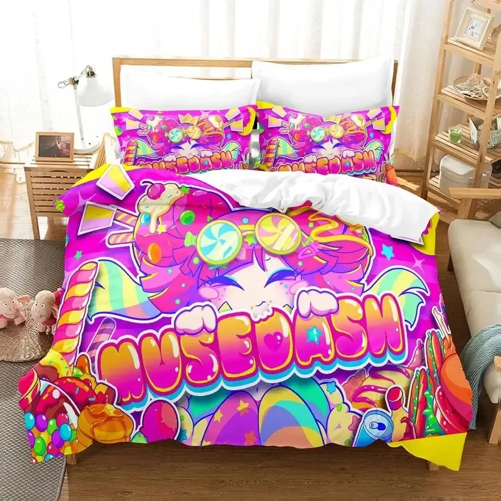 

Anime Muse Dash Game Bedding Set Duvet Cover Bed Set Quilt Cover Pillowcase Comforter king Queen Size Boys Adult Bedding Set