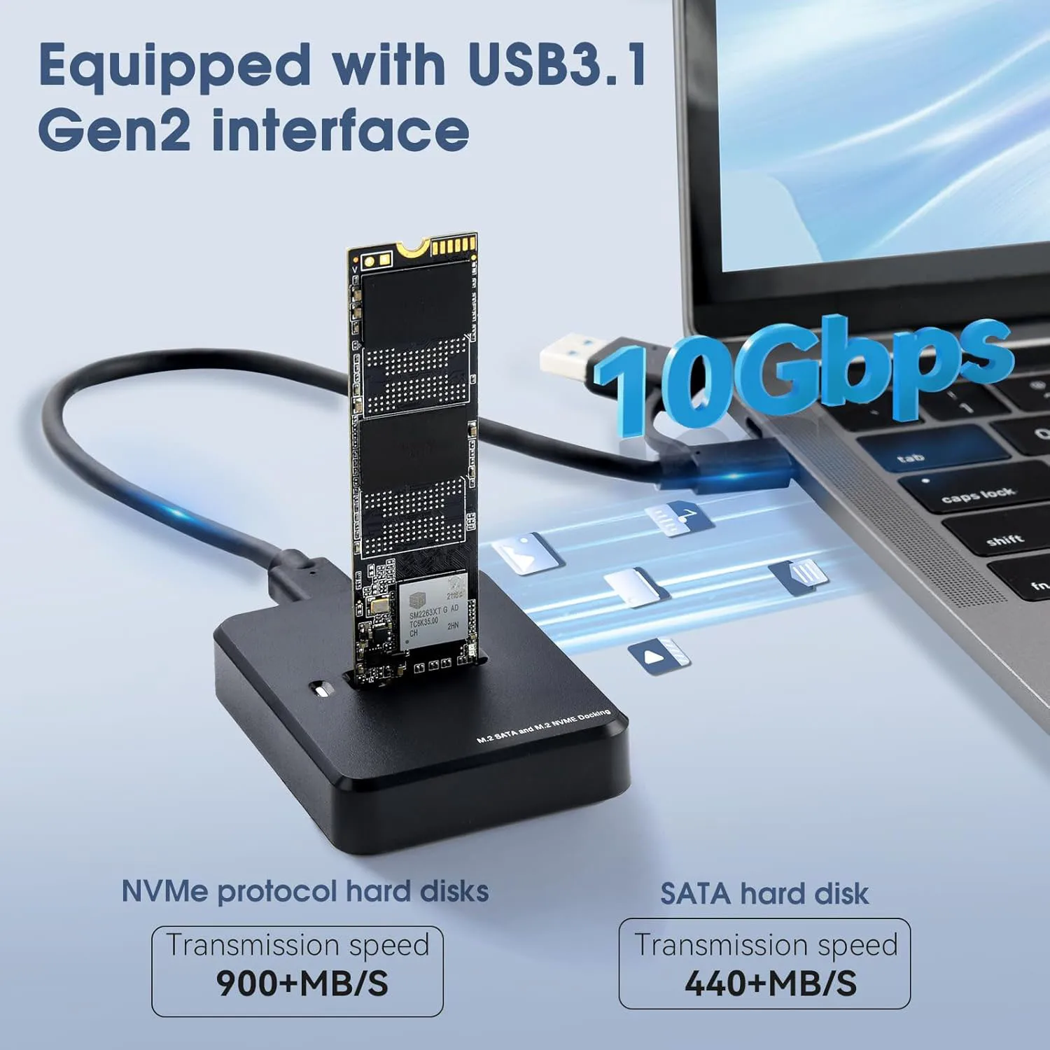 External SSD Hard Disk NVME Enclosure 10G Online Reading Writing Speed SSD Case for M.2 NVME SSD Docking Station