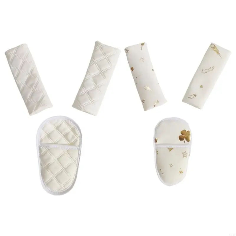 

54DF Infant Baby Strollers Accessories Set Padded Shoulder Strap Sleeves Crotch Cover