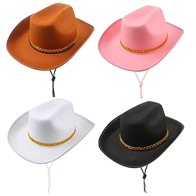 

Hat Wide Brim Cowboy Hat Versatile for Men Women Singers Comedian Wholesale