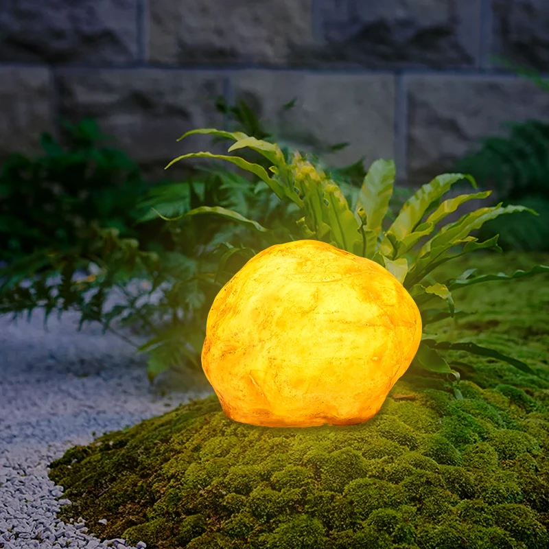 

Designer Minimalist Nordic Decoration Outdoor Floor Light Resin Art Stone Led Modern Garden Lamps Floor Lamps
