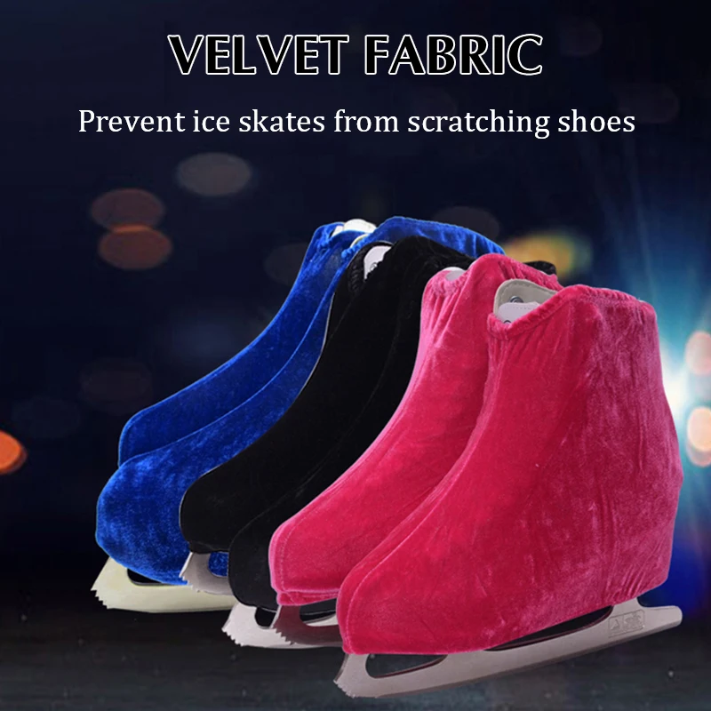 1 Pair Velvet Figure Ice Skate Boot Covers Protector Shoes Protector for Ice/Roller/Ice Hockey Sports