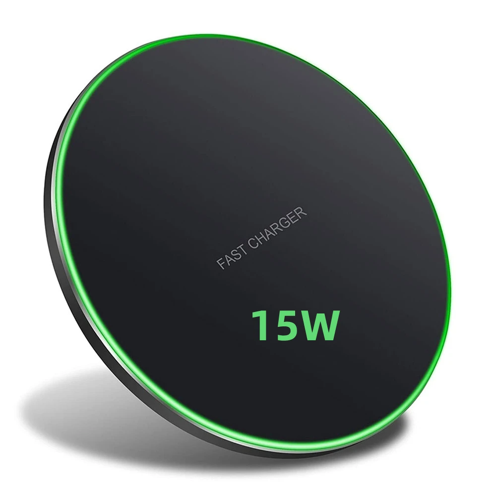 15W 10W 7.5W Qi Fast Chargers Wireless Charger USB C Ultra Thin Portable Safe Cellphone Type-c Wireless Charging Pad