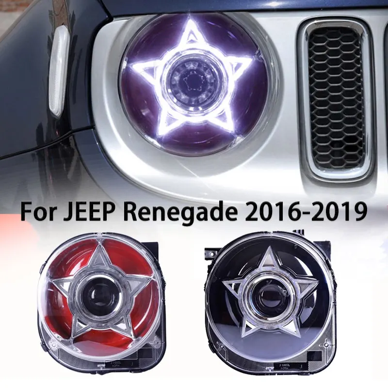 Car Headlights For Jeep Renegad 2016-2019 to new style LED Headlamp Assembly Upgrade Projector Lens Accessories