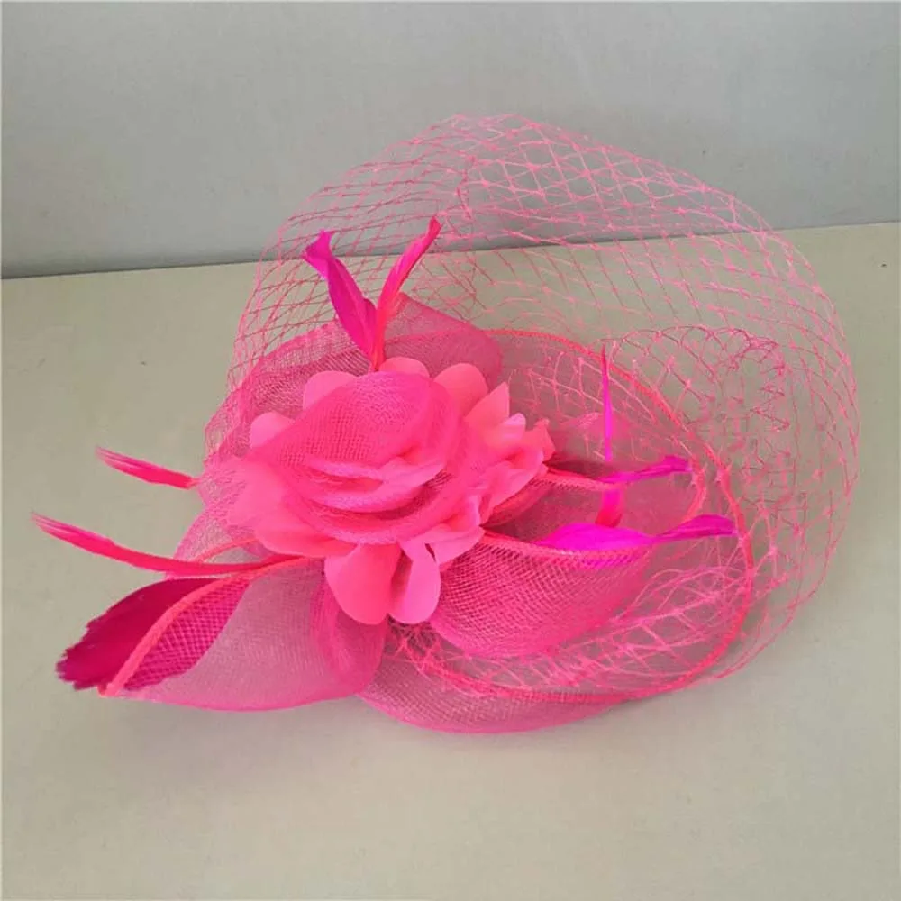 Tocado de malla de plumas a la moda, sombrero de velo elegante exquisito, tocado, agradable arco, diadema para novia, espectáculo de danza