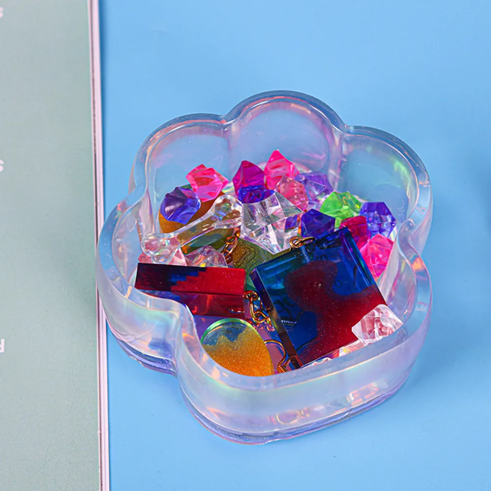 Cat Paw Shape Box Epoxy Mold White Silicone DIY Resin Casting Storage Container Small Stuff Creative Paw Print Mold