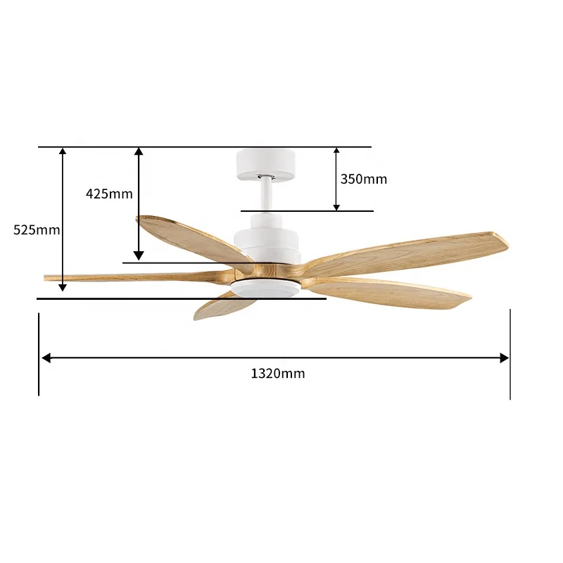 China DC Motor Ceiling Fan Electric Remote Control App-Controlled 5 Blades Energy Saving for Household & Hotel Use