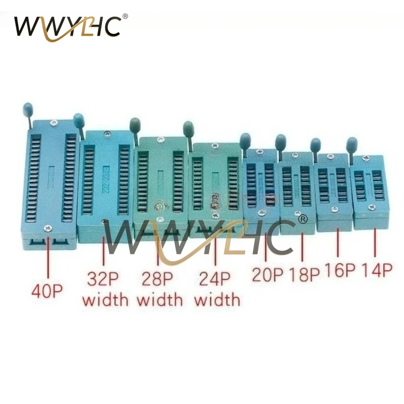 10PCS IC Lock Seat Test Universal Zif Socket 14 16 18 20 24 28 40 Pins