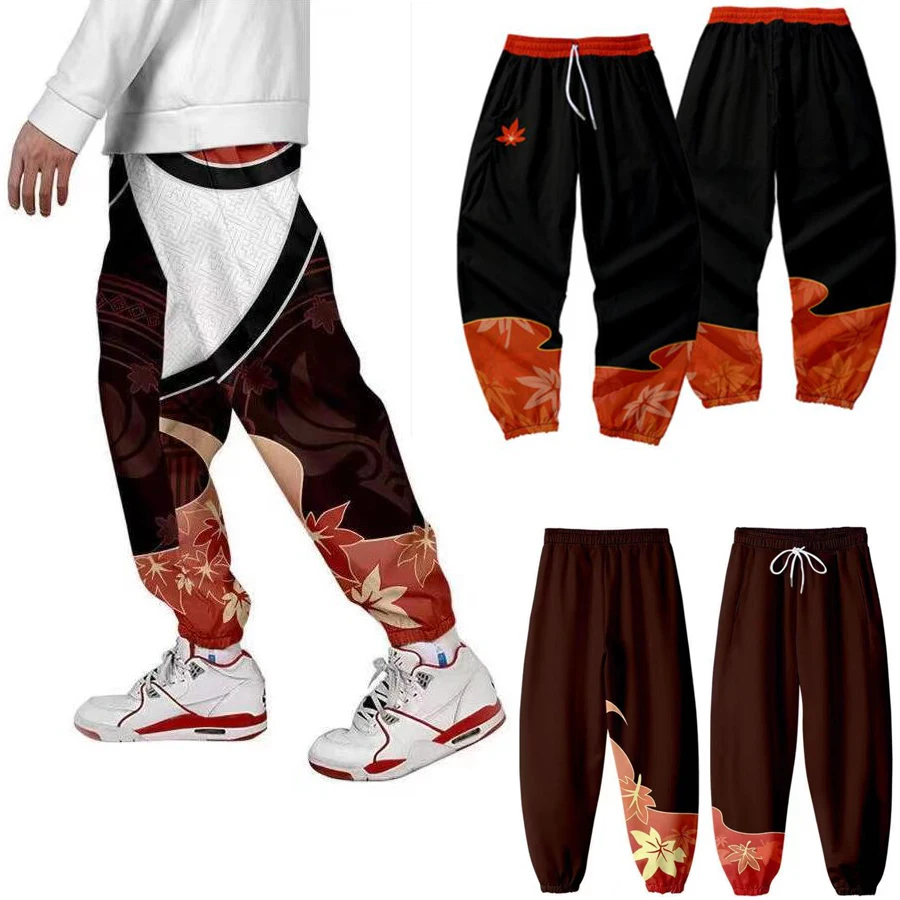 ร้อนเกม Genshin Impact Kaedehara Kazuha ชุดคอสเพลย์3D พิมพ์ Joggers กางเกงผู้ชาย/ผู้หญิงสบายๆกางเกง Hip Hop Sweatpants