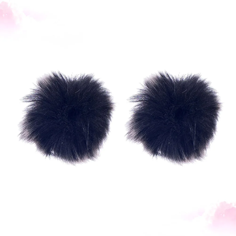 2pcs Lavalier Microphone Windscreen Furry Anti- Lapel Mic Clear Sound Recording Acoustically Transparent