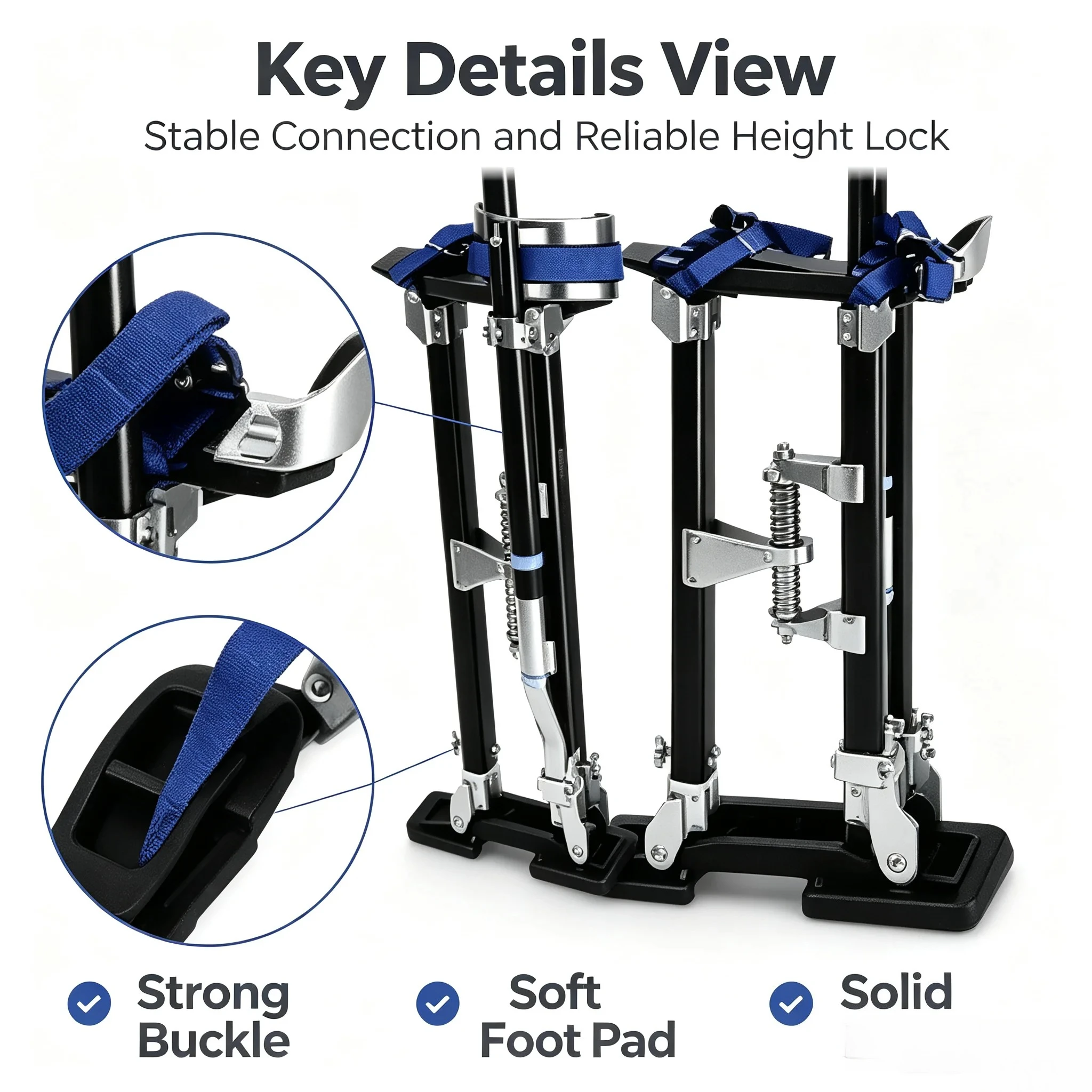 Adjustable Aluminum Drywall Stilts, Heavy‑Duty Height Lifting Tool for Painters, Ceiling and Wall Trimming Work