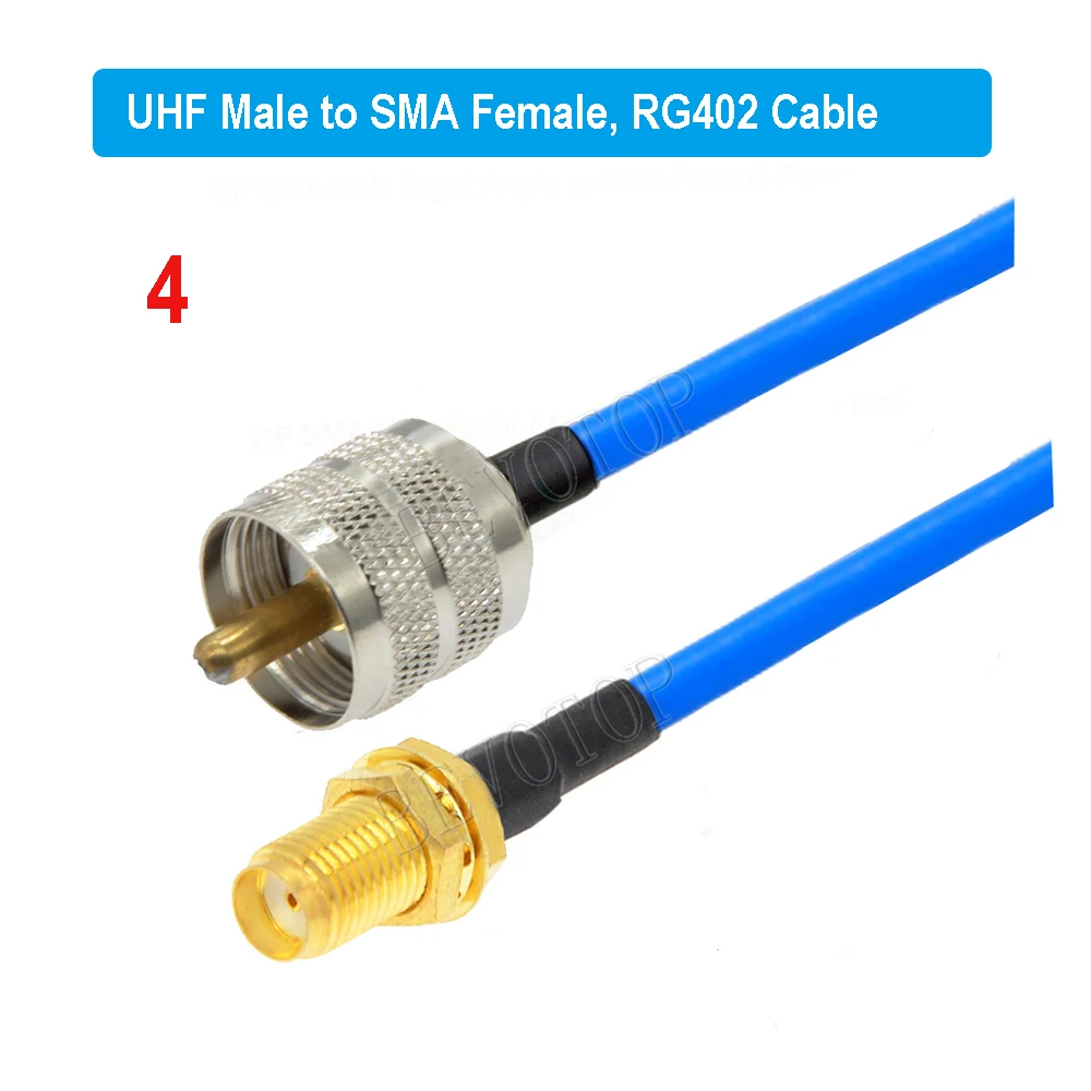 PL259 UHF Male to SMA Male Connector Adapter RG402 Cable Semi-Flexible Cable 50 Ohm RF Coaxial Pigtail Extension Cord Jumper